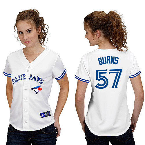 Cory Burns #57 mlb Jersey-Toronto Blue Jays Women's Authentic Home White Cool Base Baseball Jersey